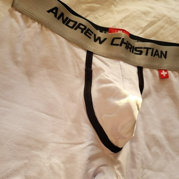 Andrew Christian Men's Long Boxer Briefs White Large NEW - Picture 7 of 8